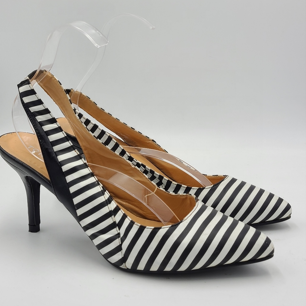 Torrid 'Stripe' 4" Heel Womens 10 (black,white)